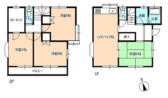 Floor plan. 16.8 million yen, 4LDK, Land area 106.97 sq m , Building area 84.24 sq m