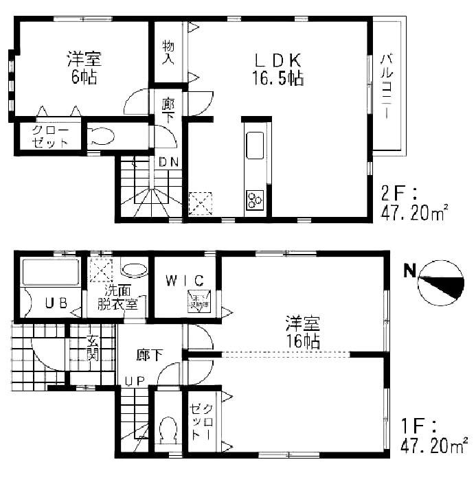 Floor plan. (6 Building), Price 31,300,000 yen, 3LDK, Land area 100.1 sq m , Building area 94.4 sq m