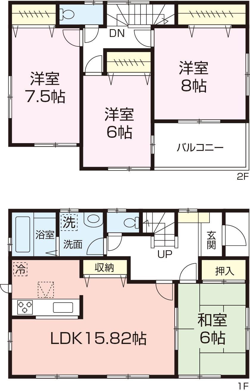 Floor plan. (number 3 3 Building), Price 28.8 million yen, 4LDK, Land area 110.29 sq m , Building area 97.71 sq m