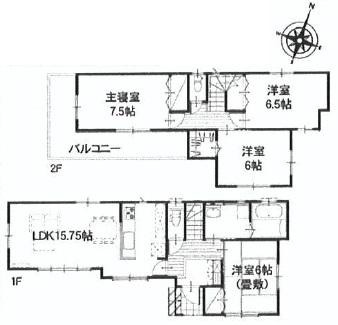 Floor plan. 27,400,000 yen, 4LDK, Land area 105.43 sq m , Building area 98.85 sq m