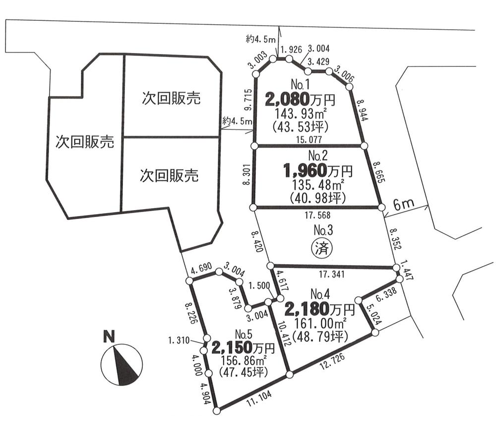 Compartment figure. Land price 19.6 million yen, Land area 135.48 sq m