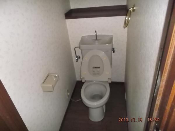 Toilet. First floor toilet, replace the toilet bowl and the toilet seat (shower toilet) with a new one (photo is a picture of the pre-reform)