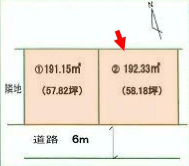 Compartment figure. Land price 24.5 million yen, Land area 192.33 sq m