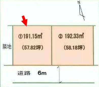 Compartment figure. Land price 24,300,000 yen, Land area 191.15 sq m