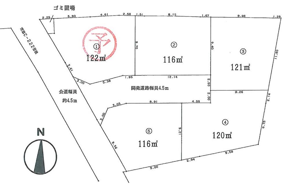 Compartment figure. Land price 9.9 million yen, Land area 116 sq m