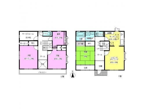 Floor plan. 39,800,000 yen, 4LDK, Land area 201.82 sq m , Building area 132.62 sq m