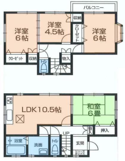 Floor plan. 19,800,000 yen, 4LDK, Land area 100.04 sq m , Building area 85.92 sq m