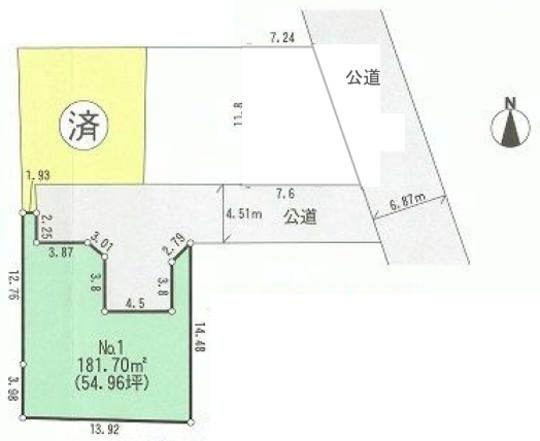 Compartment figure. Land price 16 million yen, Land area 181.7 sq m