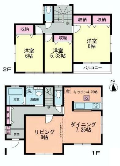 Floor plan. 23.8 million yen, 3LDK, Land area 378.69 sq m , Building area 98.54 sq m