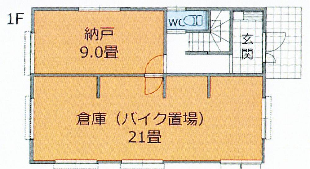 Floor plan. 34,800,000 yen, 4LDK + 2S (storeroom), Land area 161.39 sq m , Building area 173.89 sq m 1 floor