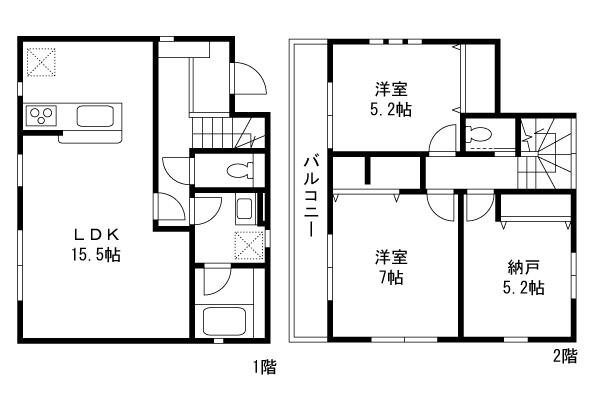 Floor plan. 25,800,000 yen, 2LDK+S, Land area 82 sq m , Building area 79.38 sq m