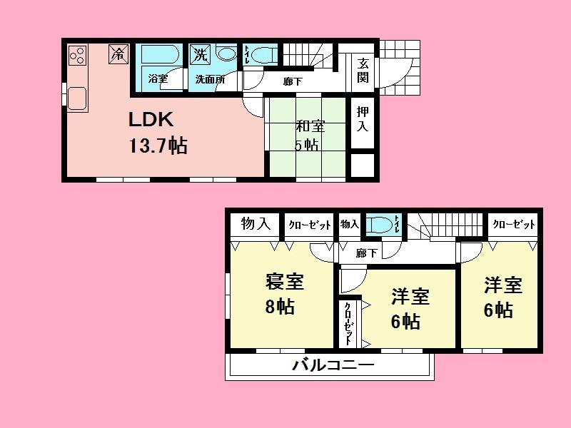 Floor plan. (4 Building), Price 26,800,000 yen, 4LDK, Land area 112.67 sq m , Building area 93.14 sq m