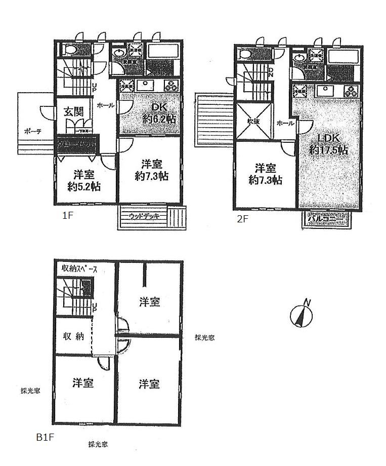 Floor plan. 35 million yen, 3LDK + S (storeroom), Land area 130.54 sq m , Building area 170.59 sq m