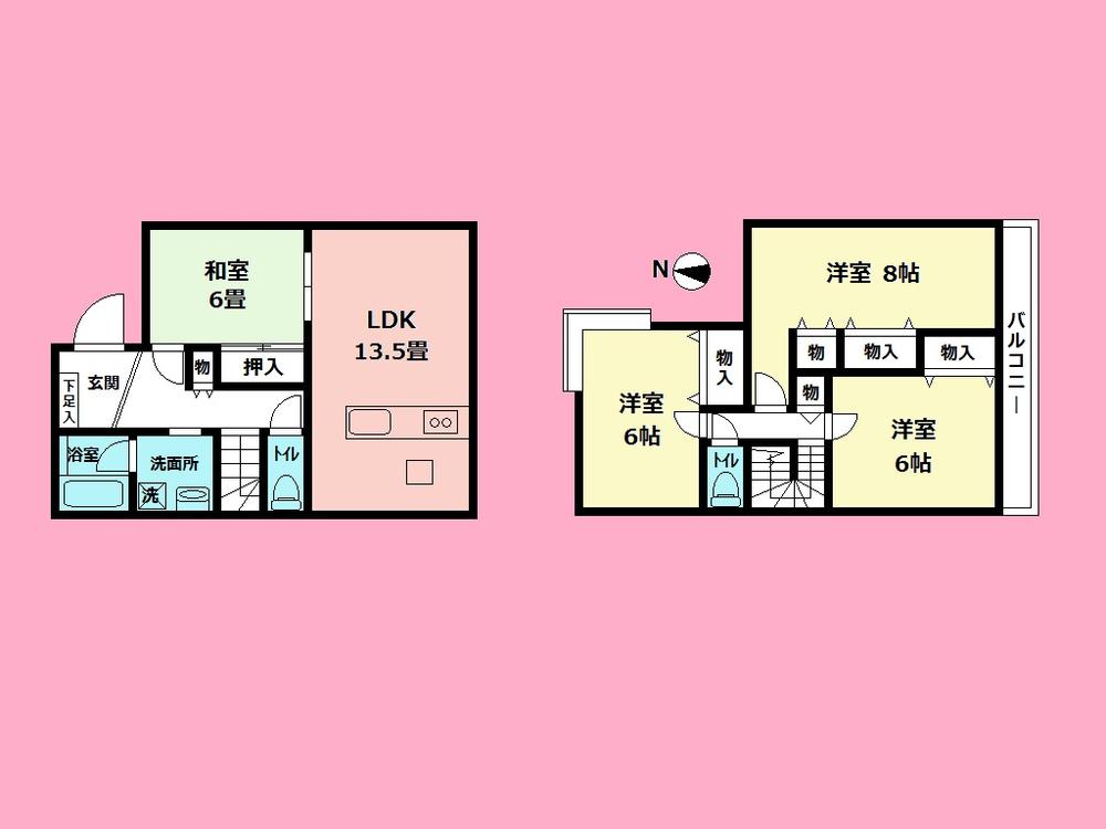 Floor plan. 24,800,000 yen, 4LDK, Land area 110.51 sq m , Building area 100.44 sq m