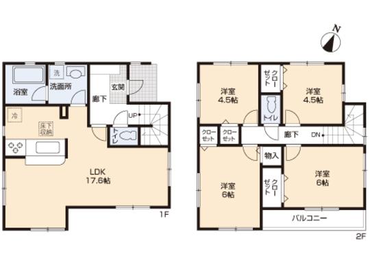 Floor plan. 31,800,000 yen, 4LDK, Land area 100.08 sq m , Building area 90.72 sq m floor plan