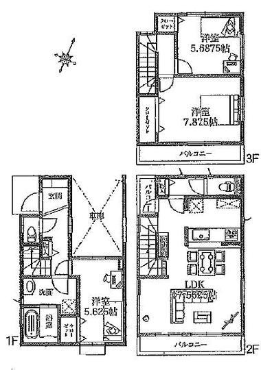 Floor plan. 25,800,000 yen, 3LDK, Land area 64.41 sq m , Building area 104.01 sq m floor plan