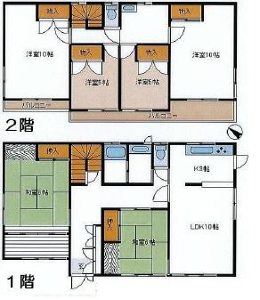 Floor plan. 32,300,000 yen, 6LDK, Land area 241.81 sq m , Building area 164.12 sq m