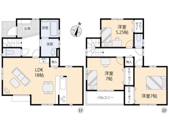 Floor plan. 29,800,000 yen, 3LDK, Land area 94.95 sq m , Building area 93.56 sq m floor plan