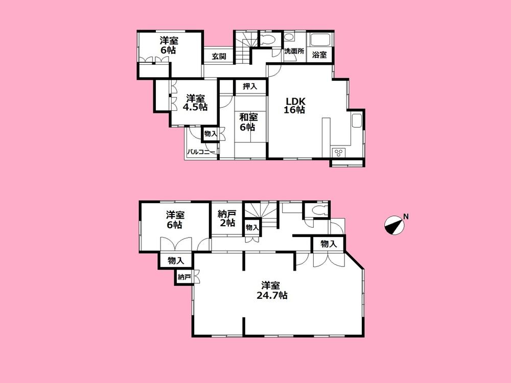 Floor plan. 24,900,000 yen, 5LDK, Land area 154.89 sq m , Building area 145 sq m