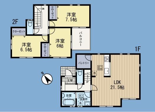Floor plan. 27,800,000 yen, 3LDK, Land area 104.37 sq m , Building area 99.77 sq m