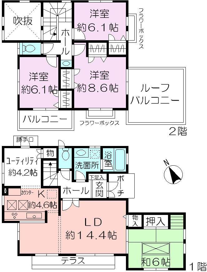 Floor plan. 35,900,000 yen, 4LDK, Land area 194.97 sq m , Building area 116.83 sq m