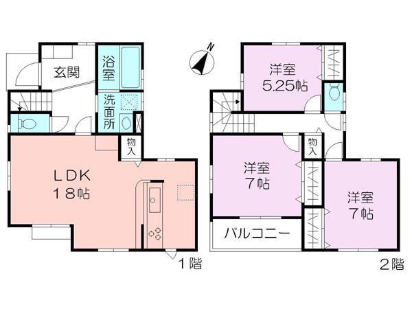 Floor plan. 29,800,000 yen, 3LDK, Land area 94.95 sq m , Building area 93.56 sq m