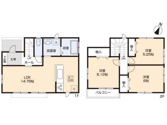 Floor plan. 24,800,000 yen, 3LDK, Land area 97.94 sq m , Building area 77.83 sq m floor plan