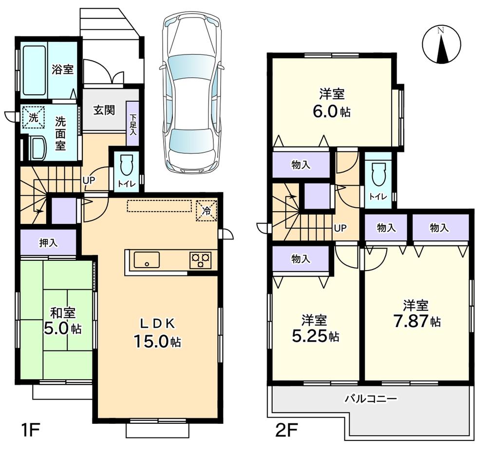 Floor plan. (Building 2), Price 25,900,000 yen, 4LDK, Land area 100.5 sq m , Building area 96.67 sq m