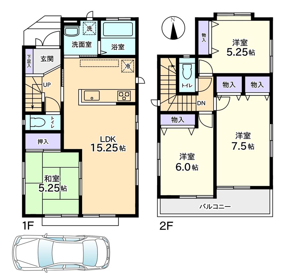 Floor plan. (1 Building), Price 26,900,000 yen, 4LDK, Land area 88.54 sq m , Building area 92.32 sq m