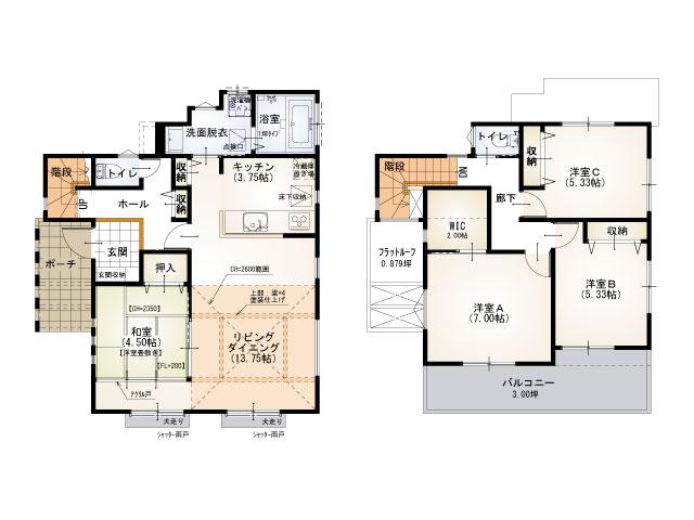 Floor plan. (No.A Building), Price 35,500,000 yen, 4LDK, Land area 155.13 sq m , Building area 98.95 sq m