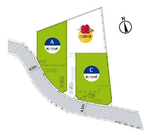 The entire compartment Figure. Three buildings located in a quiet residential area. Such as floor plans and color, We prepared each building different type. Please your favorite building.