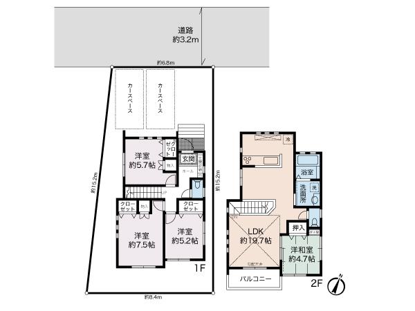 Floor plan. 28.8 million yen, 4LDK, Land area 115.71 sq m , Building area 98.95 sq m