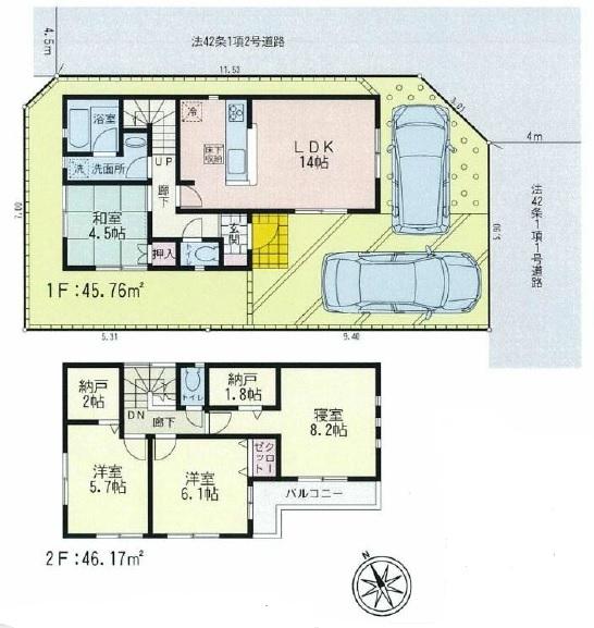 Floor plan. 22,800,000 yen, 4LDK + S (storeroom), Land area 115.09 sq m , Building area 91.93 sq m