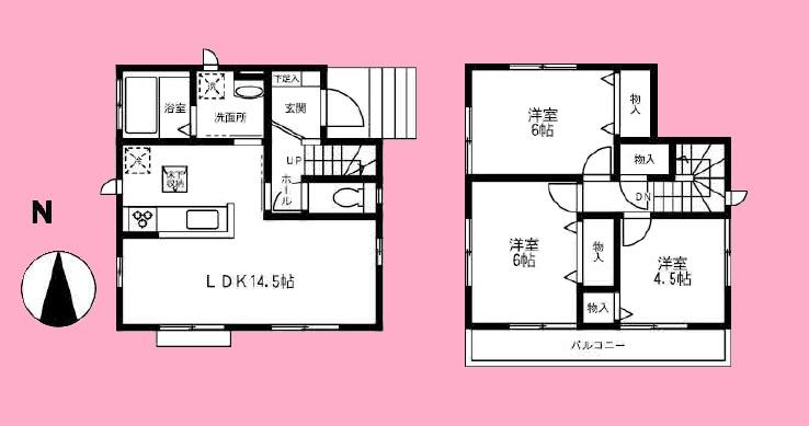Floor plan. 22,800,000 yen, 3LDK, Land area 79.8 sq m , Building area 75.35 sq m