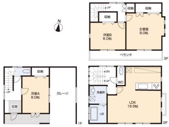 Floor plan. 29,800,000 yen, 3LDK, Land area 69.2 sq m , Building area 93.56 sq m floor plan