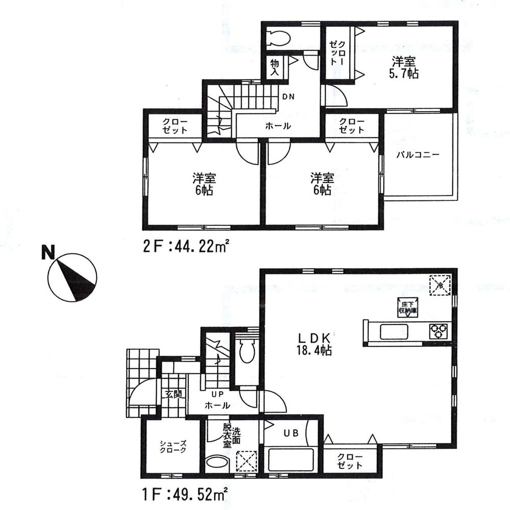 Floor plan. 27,800,000 yen, 3LDK, Land area 104.45 sq m , Building area 93.74 sq m