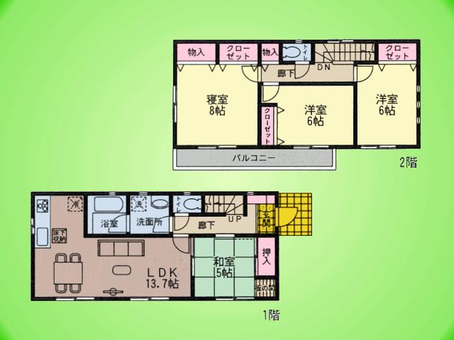 Floor plan. (4 Building), Price 26,800,000 yen, 4LDK, Land area 112.67 sq m , Building area 93.14 sq m