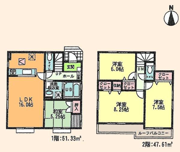 Floor plan. (6 Building), Price 30,900,000 yen, 4LDK, Land area 110.1 sq m , Building area 98.94 sq m