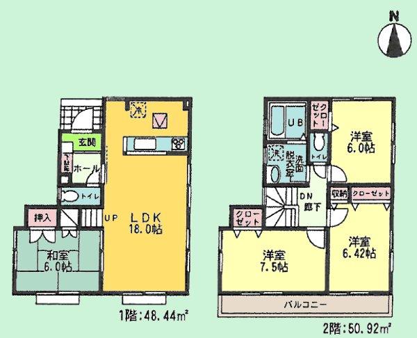 Floor plan. (13 Building), Price 27,800,000 yen, 4LDK, Land area 110.21 sq m , Building area 99.36 sq m