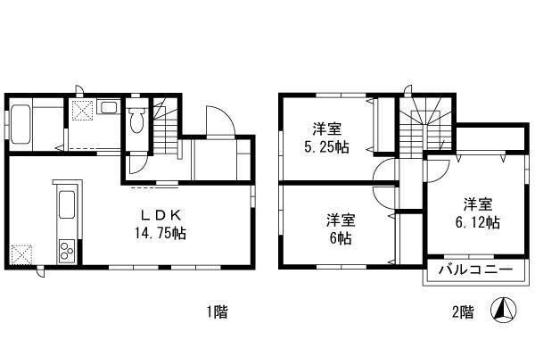 Floor plan. 24,800,000 yen, 3LDK, Land area 97.8 sq m , Building area 77.83 sq m