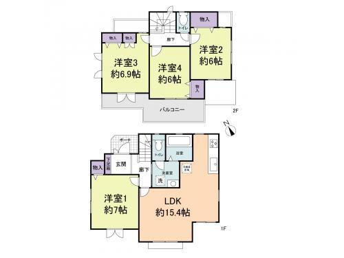 Floor plan. 19,800,000 yen, 4LDK, Land area 110.06 sq m , Building area 94.81 sq m