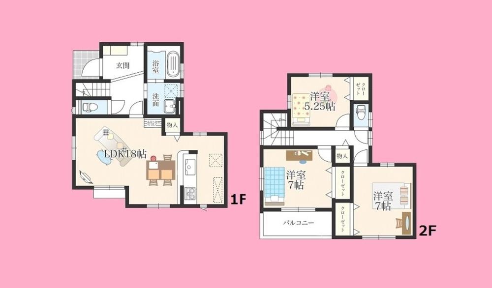 Floor plan. (1 Building), Price 29,800,000 yen, 3LDK, Land area 94.95 sq m , Building area 93.56 sq m