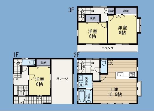 Floor plan. 29,800,000 yen, 3LDK, Land area 68.08 sq m , Building area 93.56 sq m