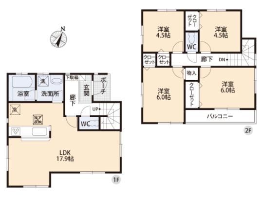 Floor plan. 30,800,000 yen, 4LDK, Land area 100.08 sq m , Building area 90.72 sq m floor plan
