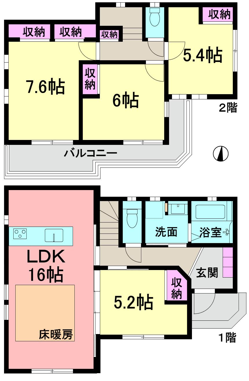 Floor plan. (B Building), Price 43,958,000 yen, 4LDK, Land area 118.33 sq m , Building area 95.22 sq m