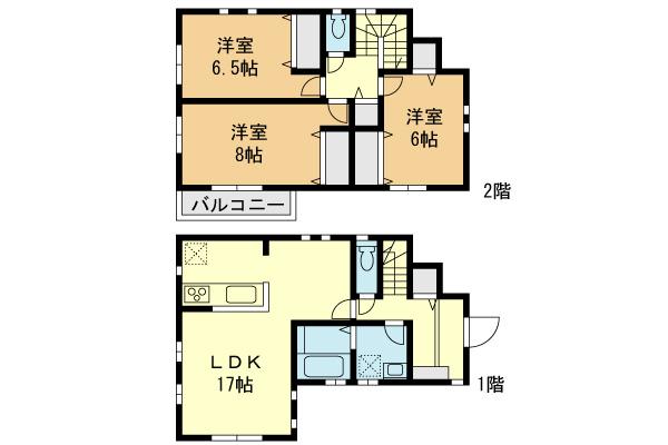 Floor plan. 27,800,000 yen, 3LDK, Land area 83.14 sq m , Building area 92.74 sq m