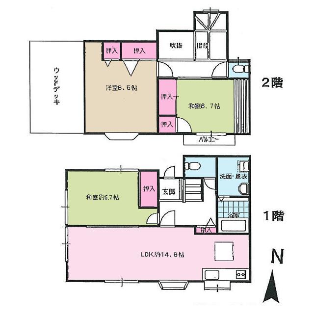 Floor plan. 21,800,000 yen, 3LDK, Land area 101.08 sq m , Building area 91.5 sq m