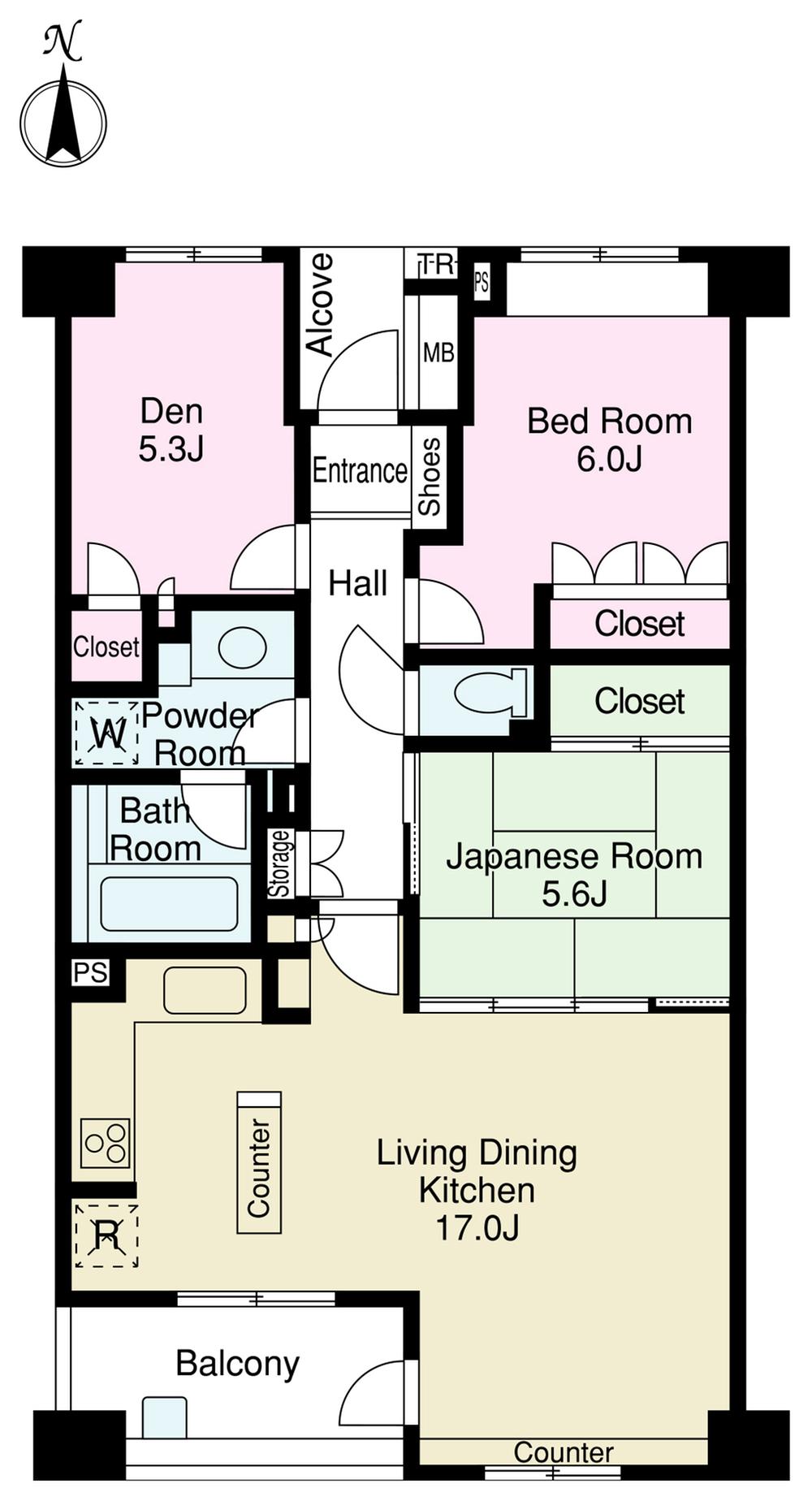 Floor plan. 2LDK + S (storeroom), Price 29,800,000 yen, Occupied area 75.08 sq m , Balcony area 6.6 sq m