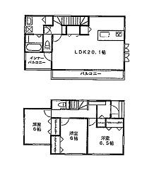 Floor plan. 38,800,000 yen, 3LDK, Land area 107.79 sq m , Building area 98.53 sq m