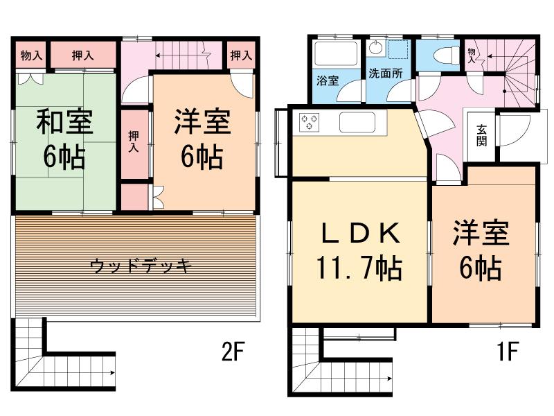 Floor plan. 22,800,000 yen, 3LDK, Land area 80.38 sq m , Building area 73.28 sq m